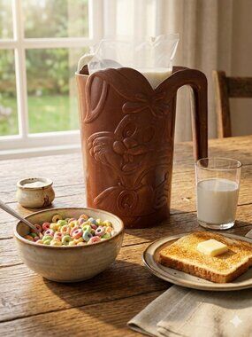 Vintage NESTLE Quick Milk Bag Container Jug Bunny Made in Canada Used